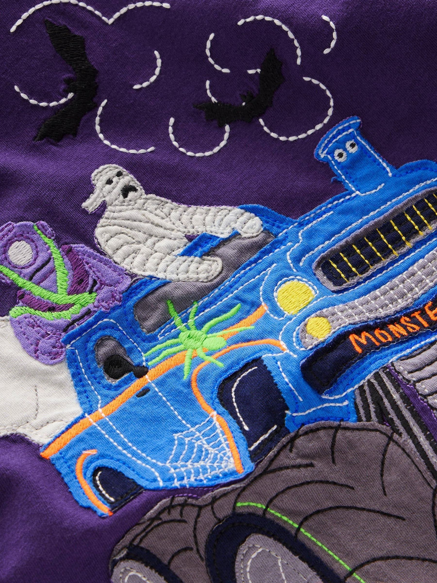 Dsiney Kidz - Boden Purple Halloween Long Sleeve Appliqué T-Shirt image 4