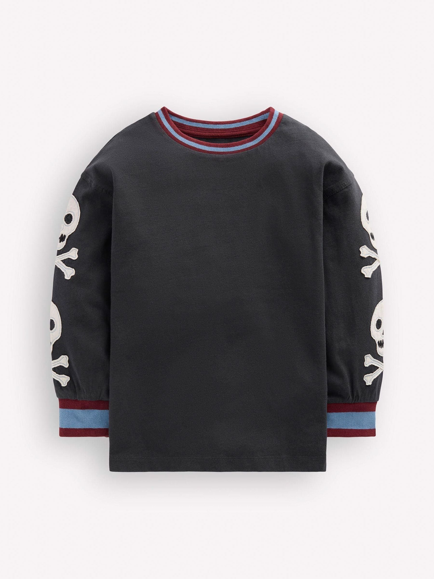Dsiney Kidz - Boden Grey Skull Sleeved Appliqué T-Shirt image 3