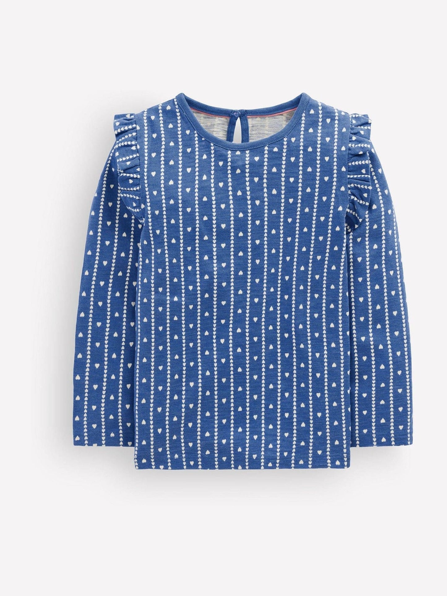 Dsiney Kidz - Boden Blue Frill Sleeve Slub Top image 1