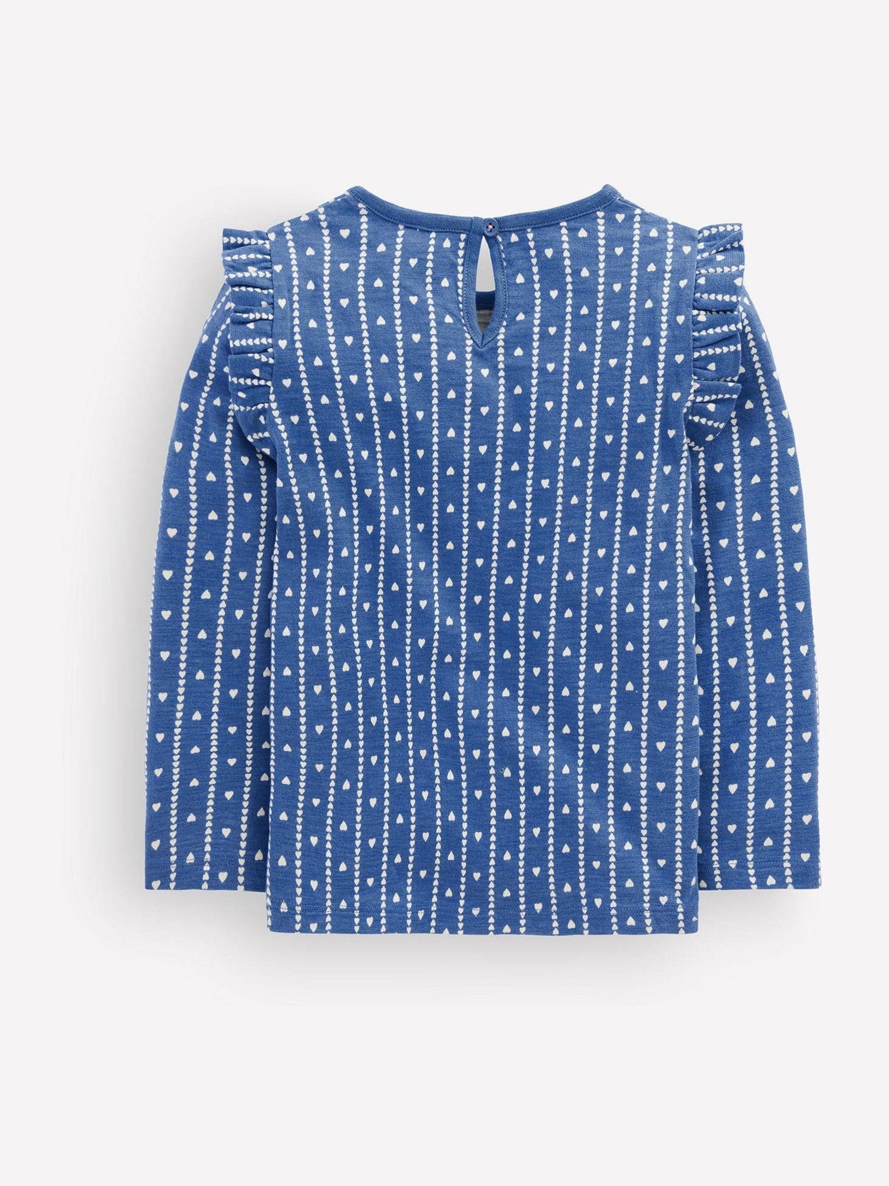 Dsiney Kidz - Boden Blue Frill Sleeve Slub Top image 2