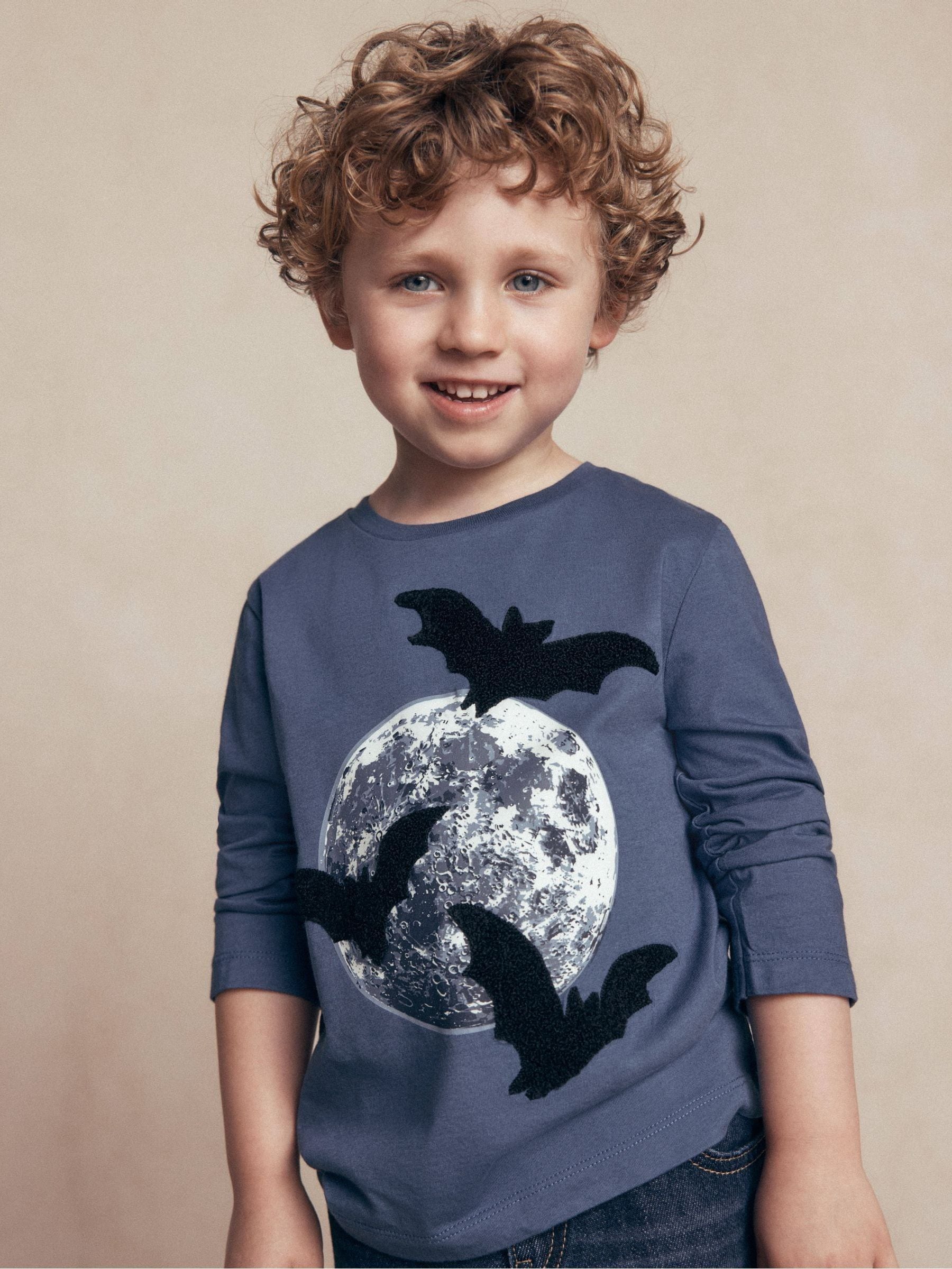 Dsiney Kidz - Boden Blue Halloween Glow Appliqué T-Shirt image 1