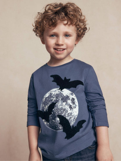 Dsiney Kidz - Boden Blue Halloween Glow Appliqué T-Shirt image 1