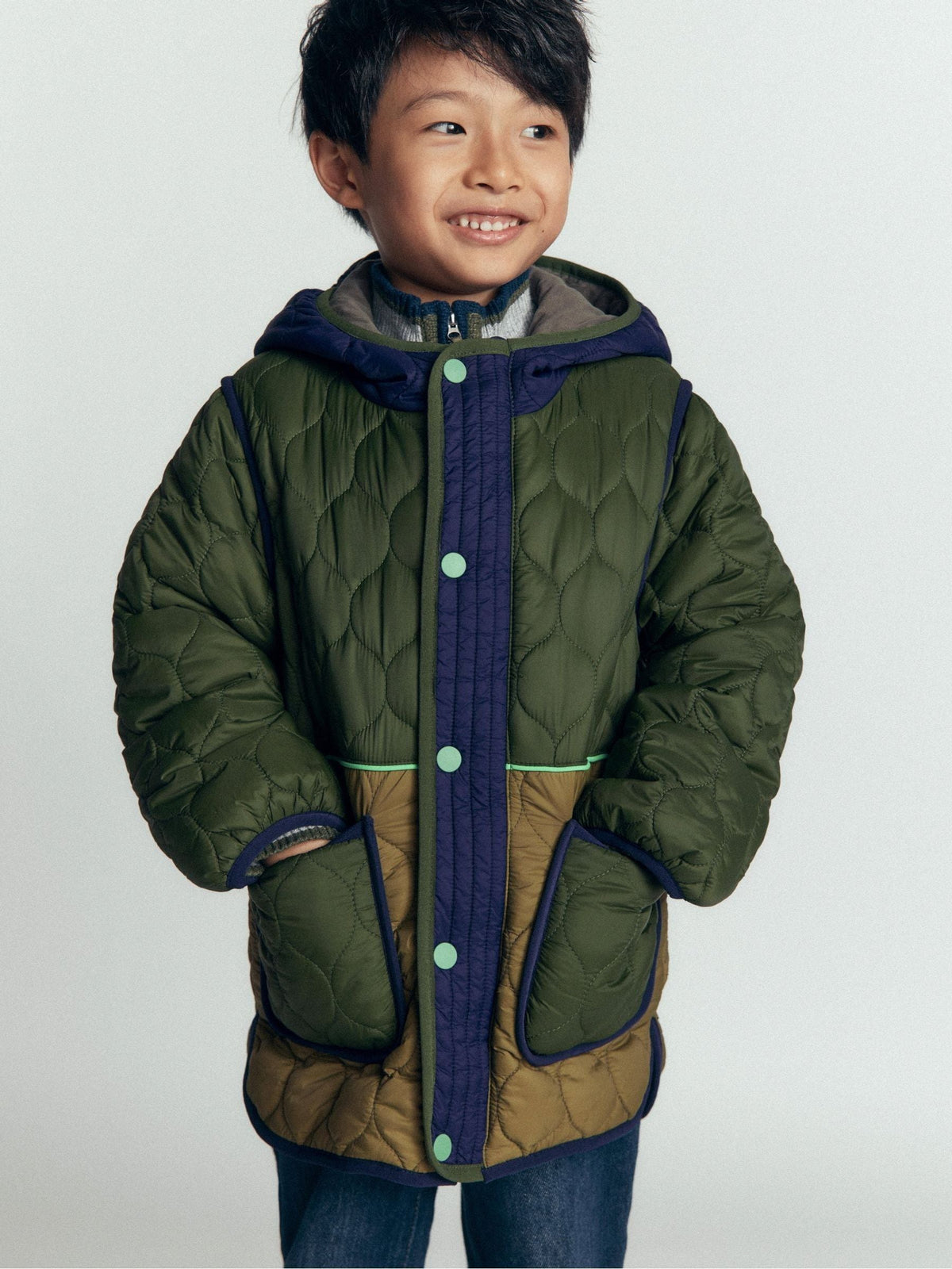 Dsiney Kidz - Boden Green Onion Quilted Coat image 1