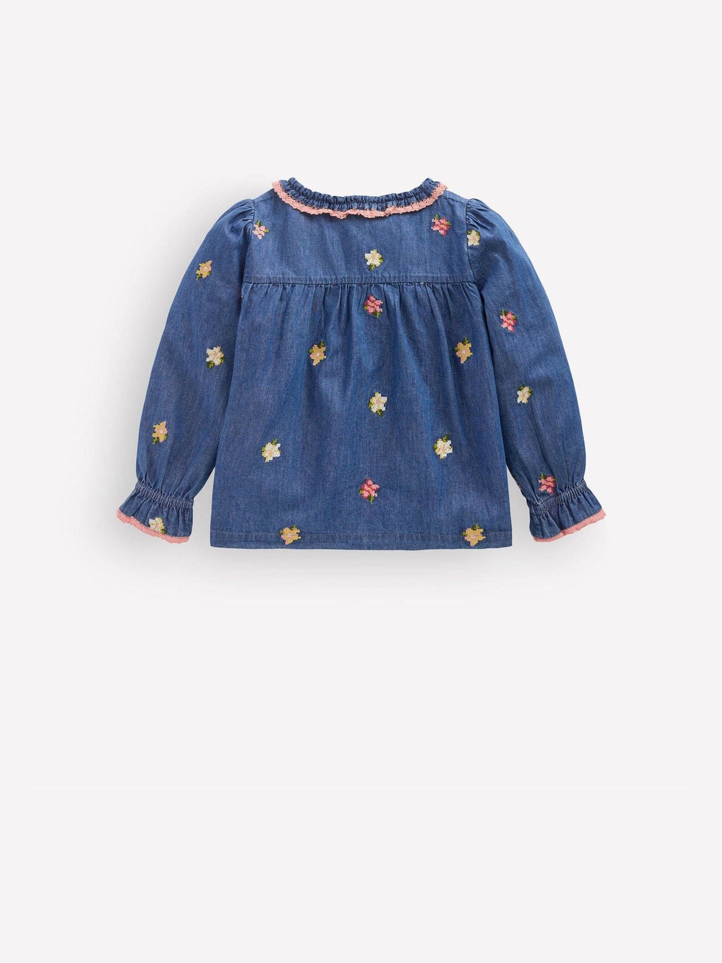 Dsiney Kidz - Boden Blue Frill Button Through Top image 2