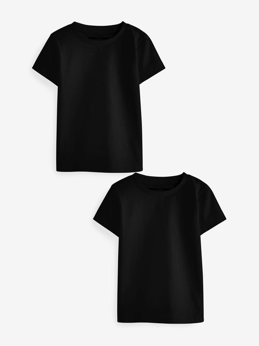 Black 2 Pack Short Sleeve T-Shirts (3mths-7yrs) image 1