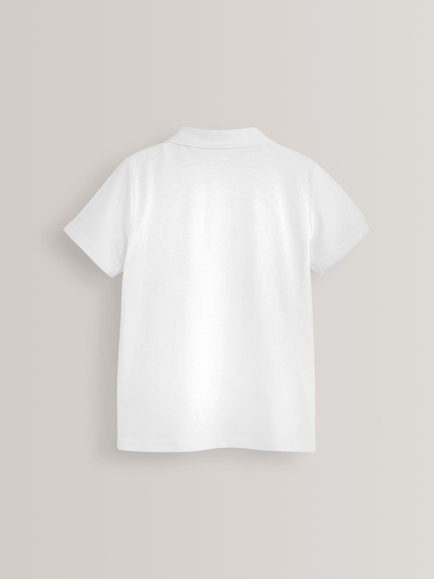 Dsiney Kidz - White School Short Sleeve Cotton Polo Shirts 5 Pack (3-16yrs) image 3