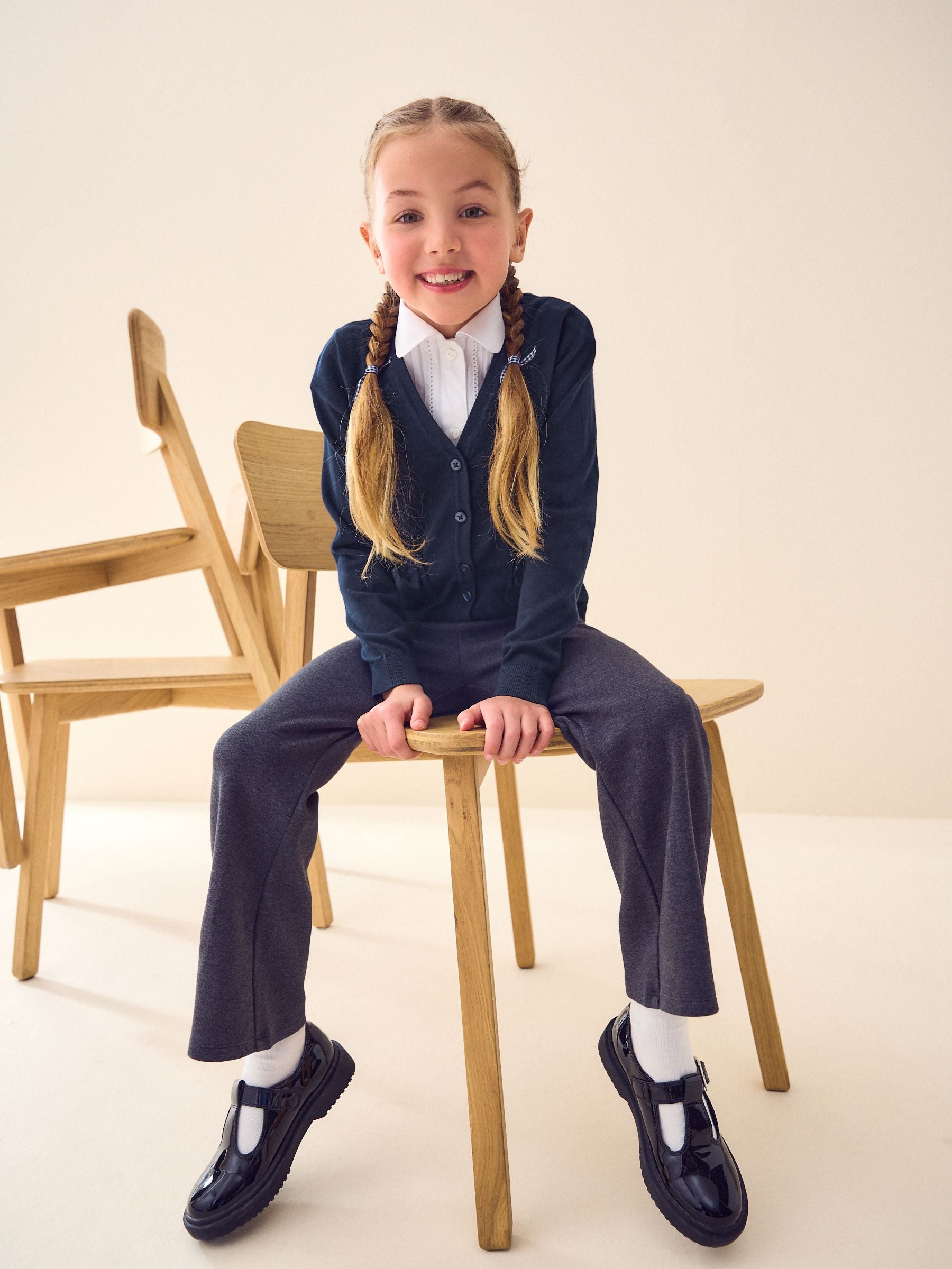 Dsiney Kidz - Navy Blue Cotton Rich Bow Pocket School Cardigan (3-16yrs) image 3