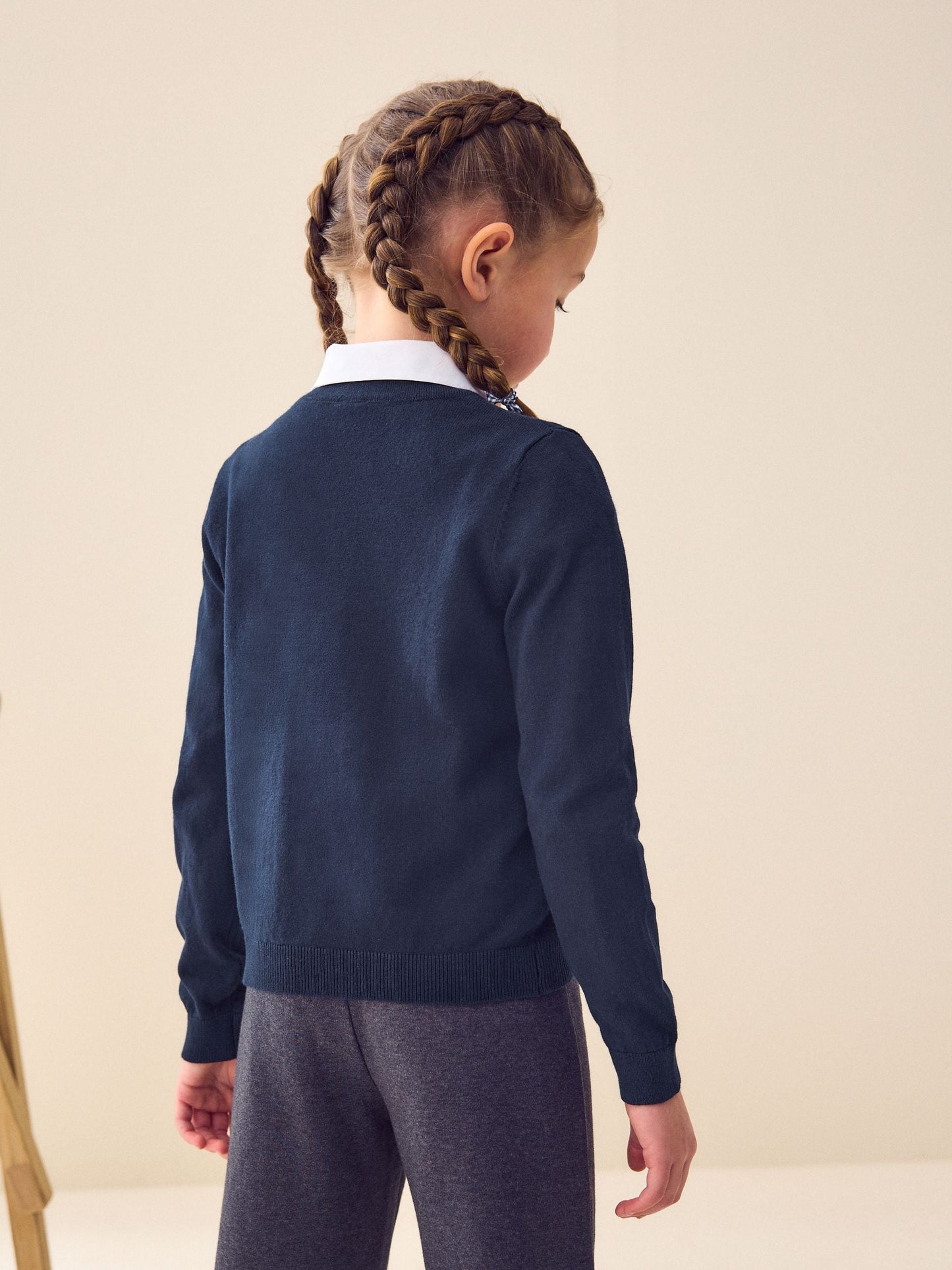 Dsiney Kidz - Navy Blue Cotton Rich Bow Pocket School Cardigan (3-16yrs) image 5