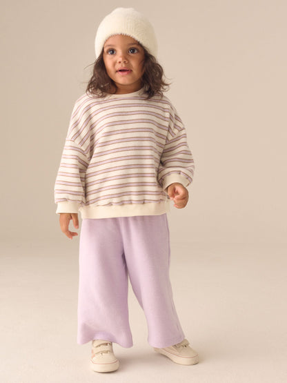 Cream Long Sleeve Top and Wide Leg Trousers Set (3mths-7yrs) - image 1