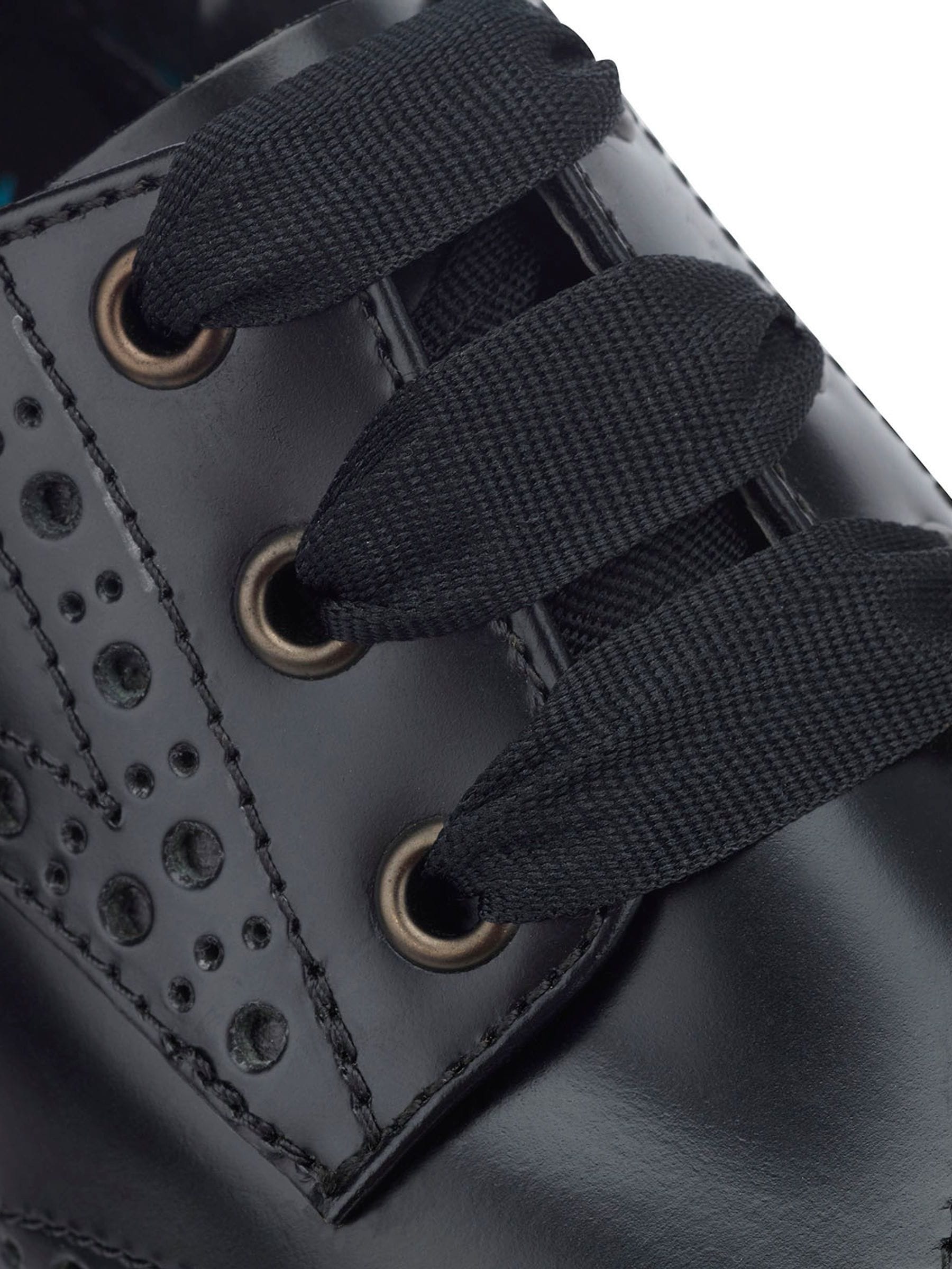 Start Rite Black Wide Fit Leather Impulsive Chunky Brogue Lace Up Stitch Down School Shoes image 9