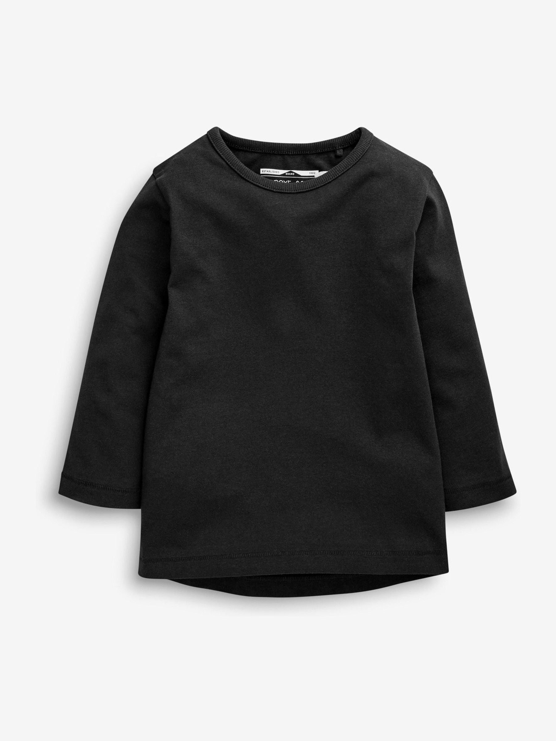 Black 2 Pack Long Sleeve T-Shirts (3mths-7yrs) image 2