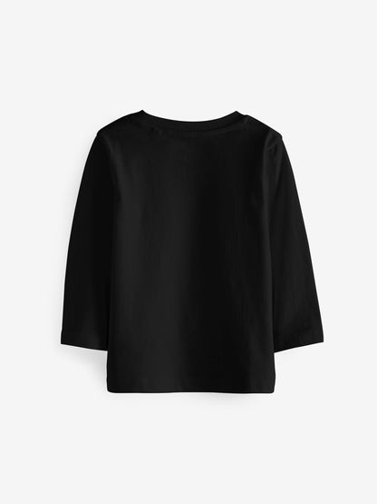 Black 2 Pack Long Sleeve T-Shirts (3mths-7yrs) image 3