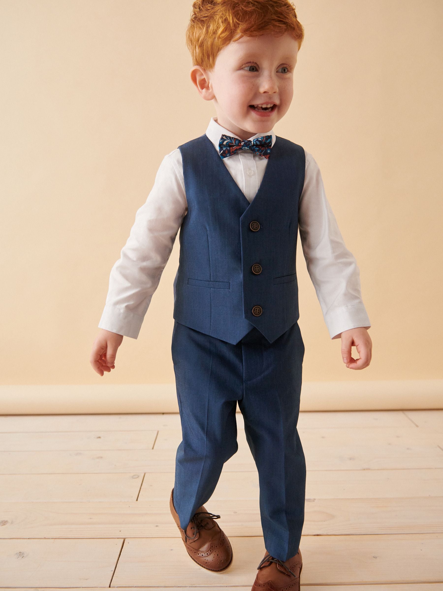 Blue Waistcoat, Shirt, Trousers & Bowtie Set (3mths-9yrs) image 1