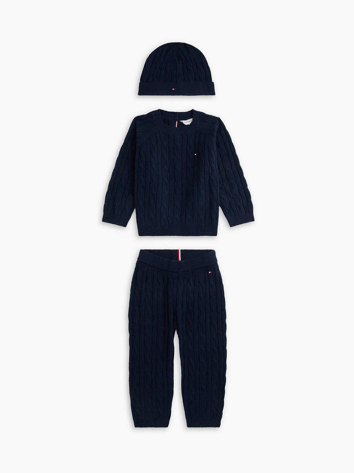 Dsiney Kidz - Tommy Hilfiger Blue Cable Knit Three-Piece Outfit Gift Box image 1