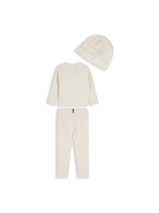 Dsiney Kidz - Tommy Hilfiger Cream Cable Knit Three-Piece Outfit Gift Box image 2