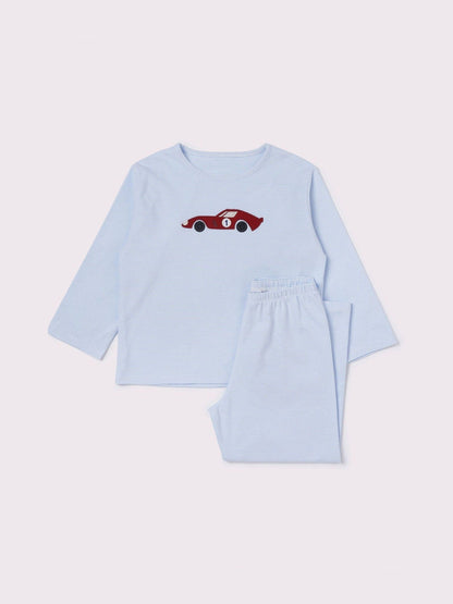 Trotters London Blue Stripe Sebastian Jersey Pyjamas - image 3