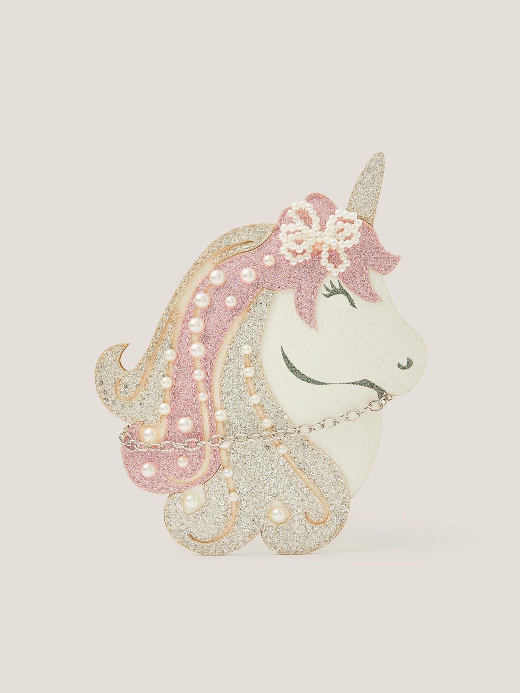Monsoon White Pearl Embellished Unicorn Bag image 1
