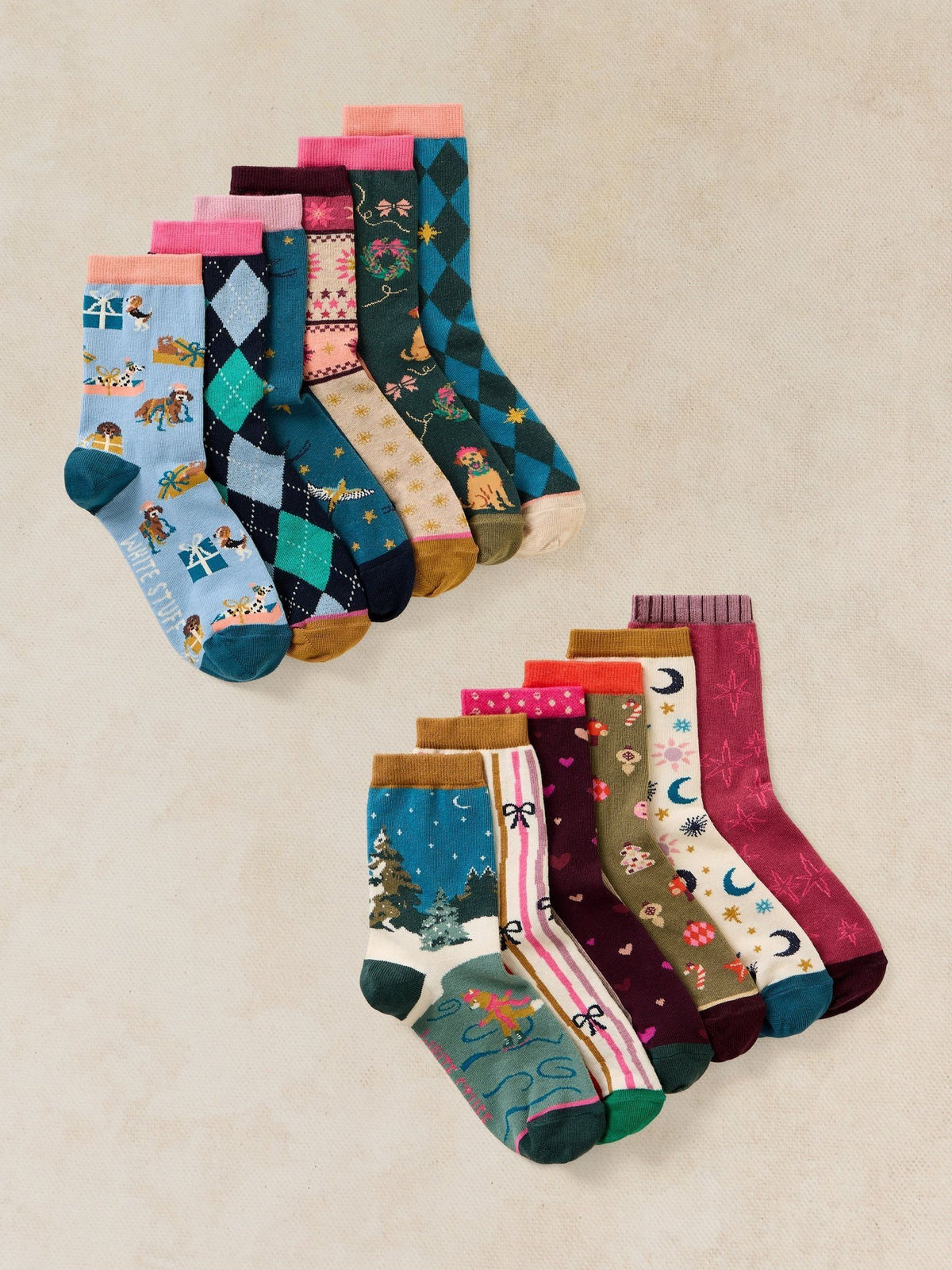 White Stuff Pink 12 Days Advent Socks - image 1