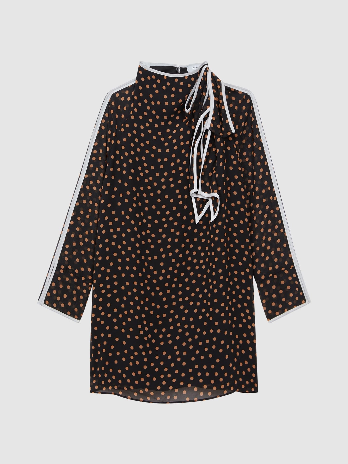 Dsiney Kidz - Reiss Black Kate 4-9 yrs Polka Dot Tie Neck Mini Dress image 2