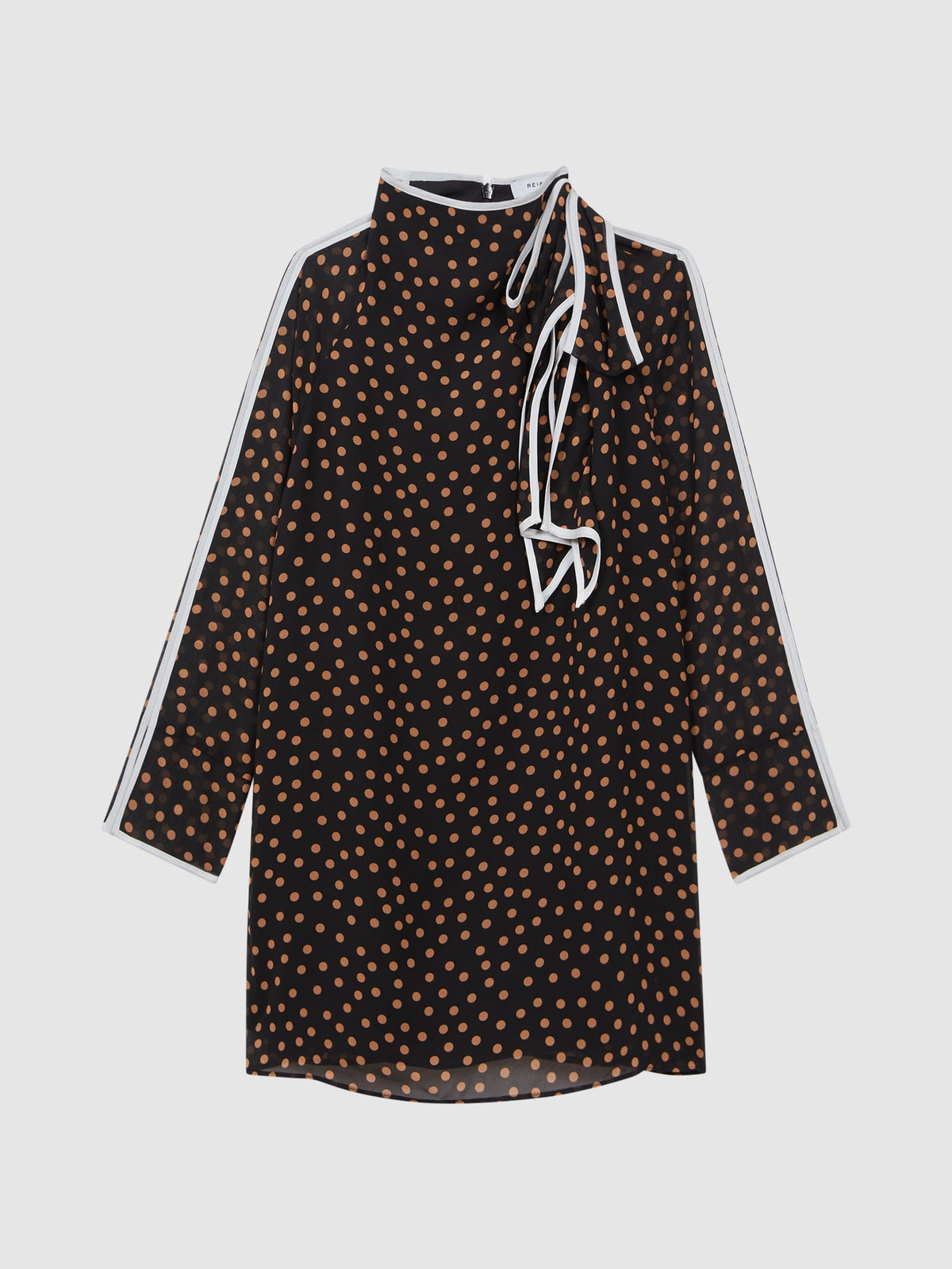 Dsiney Kidz - Reiss Black Kate 4-9 yrs Polka Dot Tie Neck Mini Dress image 2