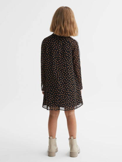 Dsiney Kidz - Reiss Black Kate 4-9 yrs Polka Dot Tie Neck Mini Dress image 5