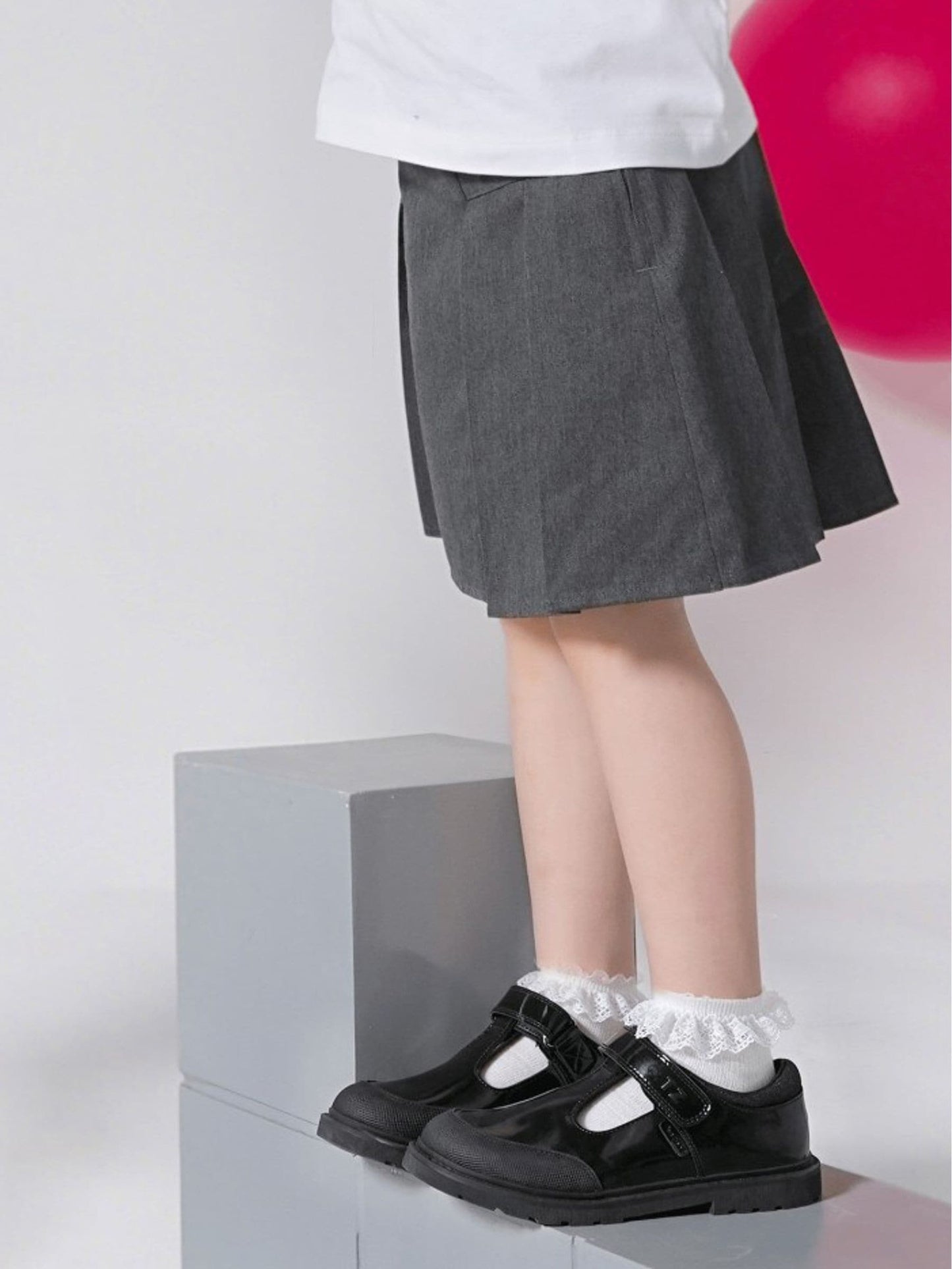 Toezone Black Ava Patent Leather Bumper Rip Tape School Shoes image 2