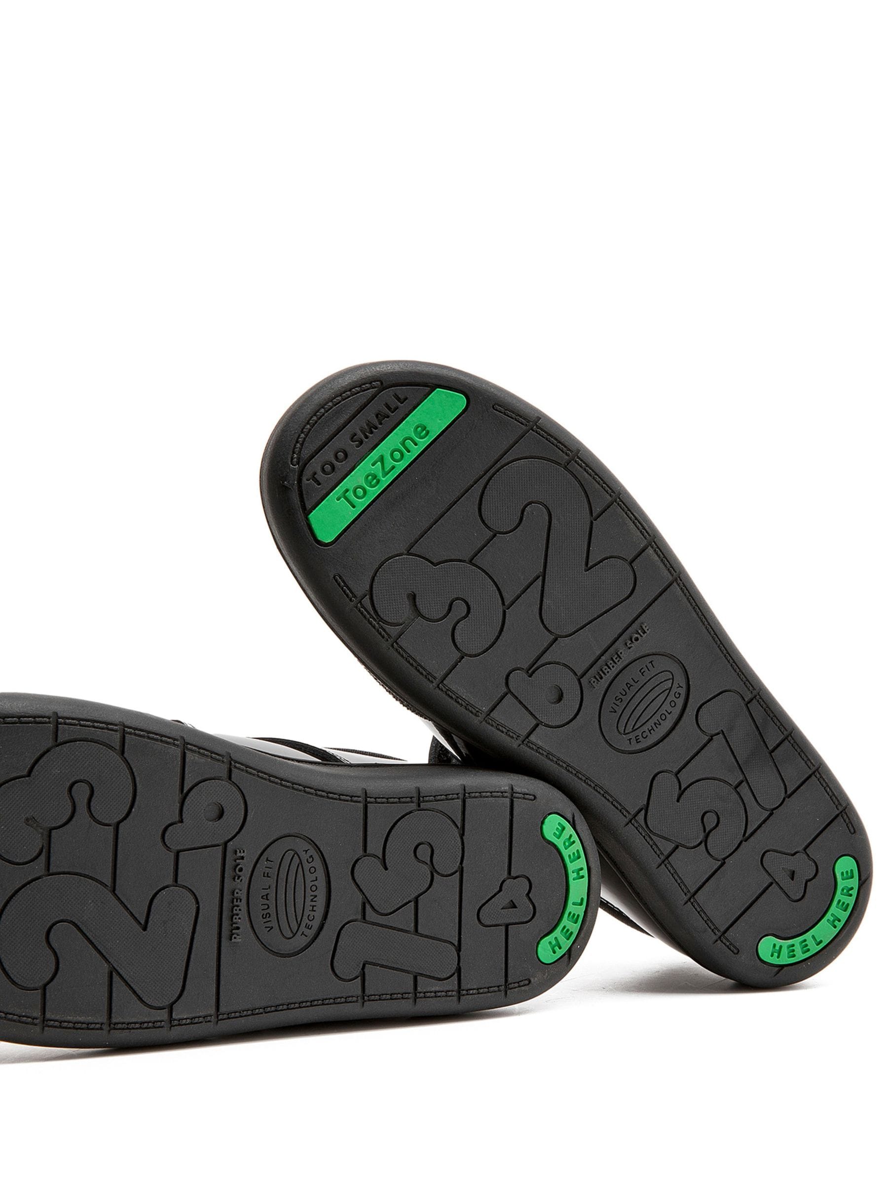 Toezone Black Zola Rubber Patent Leather Star Rip Tape School Shoes image 7