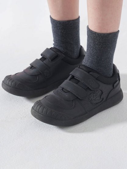 Toezone Black Noah Black Rip Tape Dinosaur Character School Shoes image 1
