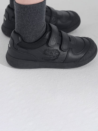 Toezone Black Noah Black Rip Tape Dinosaur Character School Shoes image 2