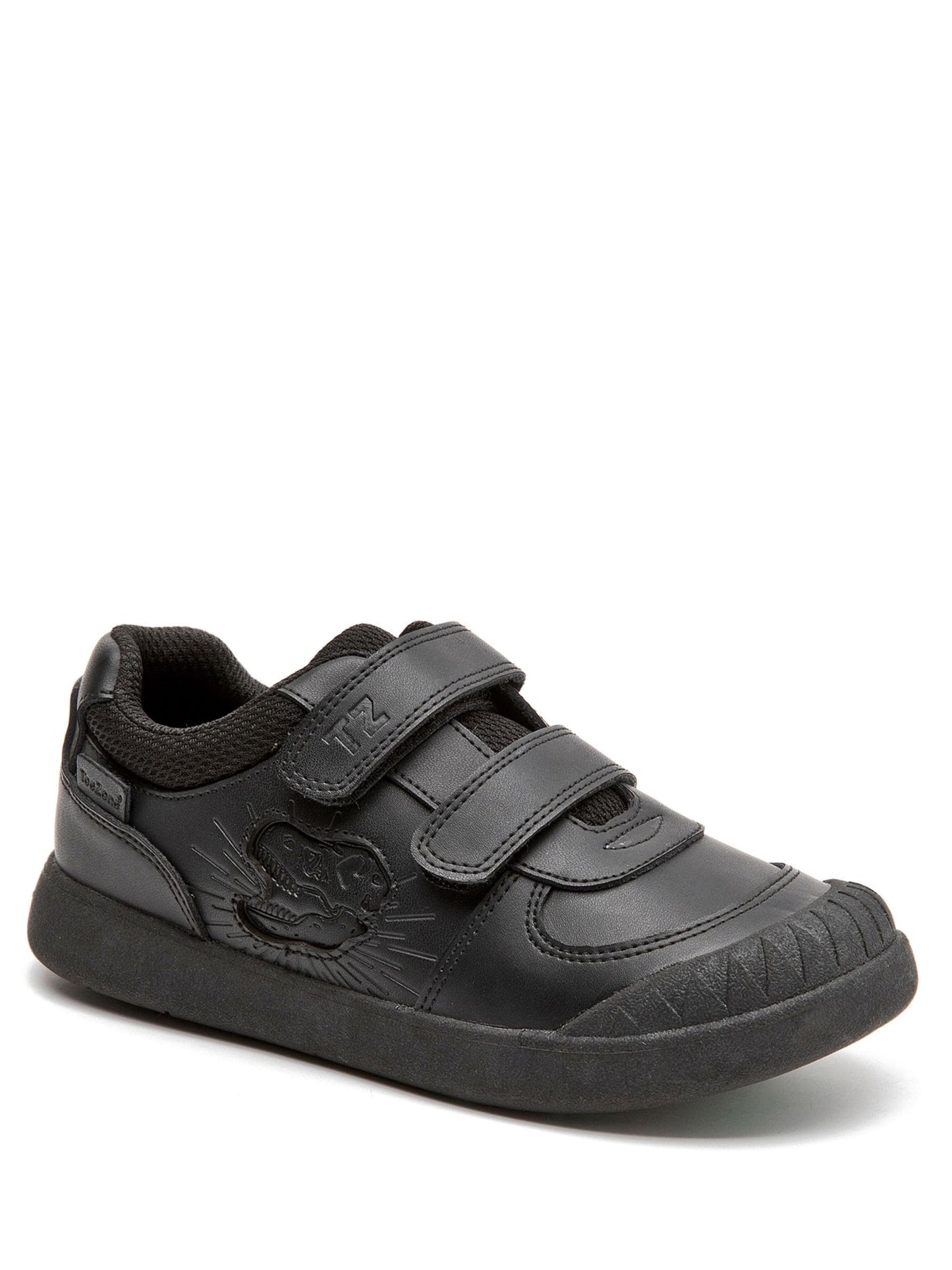 Toezone Black Noah Black Rip Tape Dinosaur Character School Shoes image 4