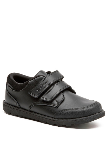 Toezone Black Tracer Classic Double Rip Tape Leather School Shoes image 5