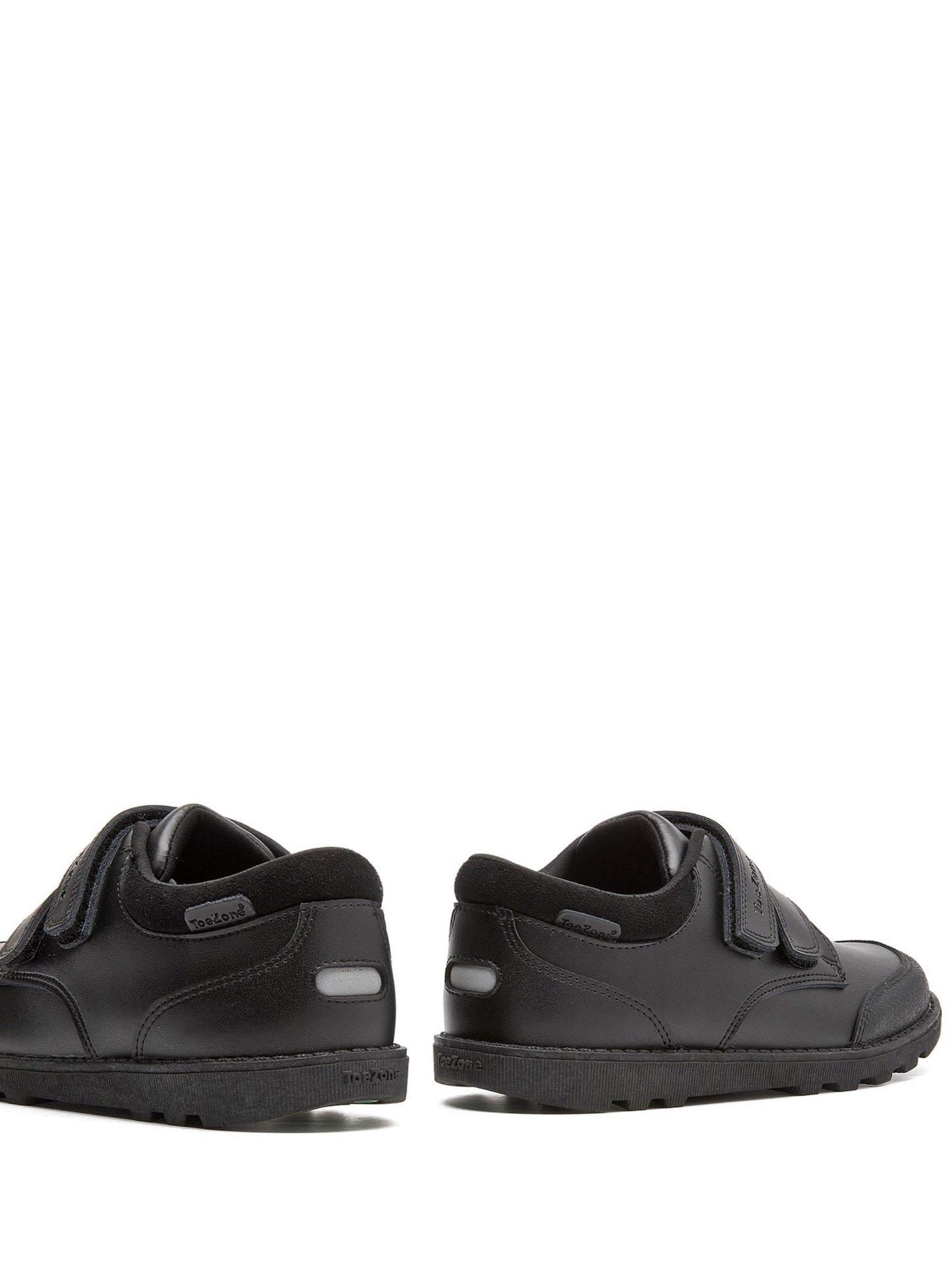 Toezone Black Tracer Classic Double Rip Tape Leather School Shoes image 6
