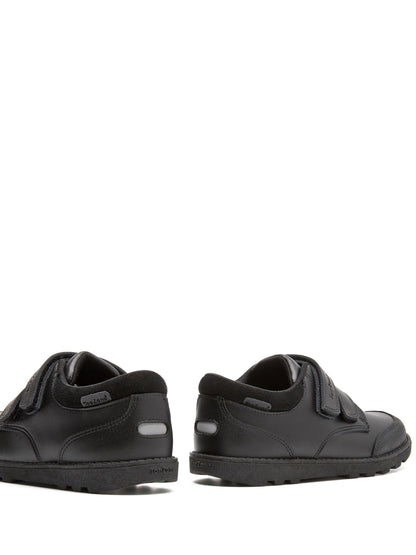 Toezone Black Tracer Classic Double Rip Tape Leather School Shoes image 6