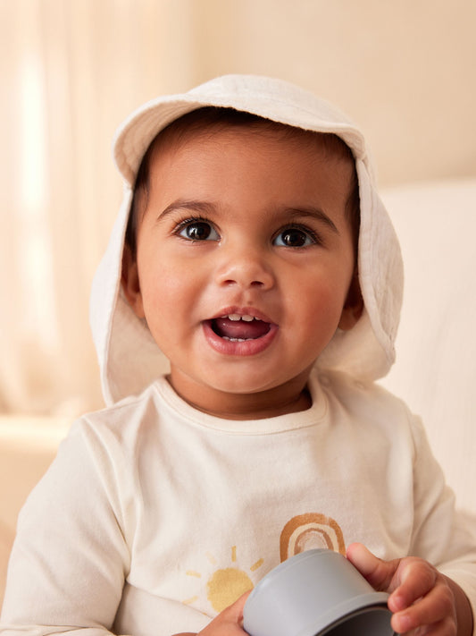 White Crinkle Baby Legionaire Hat image 1