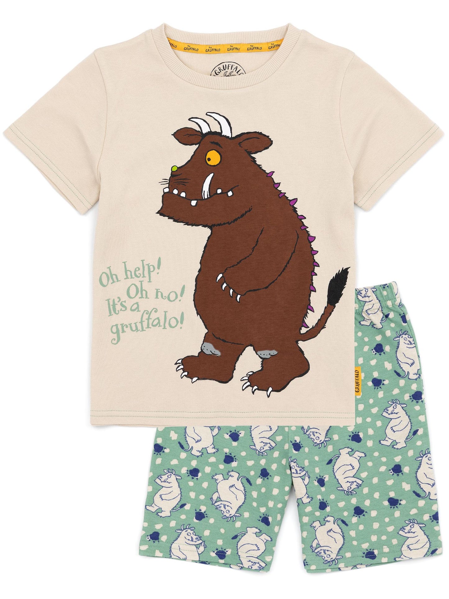 Dsiney Kidz - Vanilla Underground Green Gruffalo Kids Shorts Pyjamas 2 Pack Set image 3
