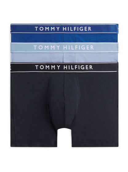 Dsiney Kidz - Tommy Hilfiger Blue Essential Logo Waistband Boxer Briefs 3 Pack image 1