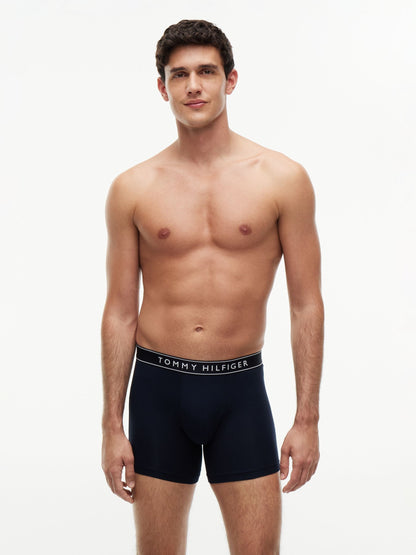 Dsiney Kidz - Tommy Hilfiger Blue Essential Logo Waistband Boxer Briefs 3 Pack image 2