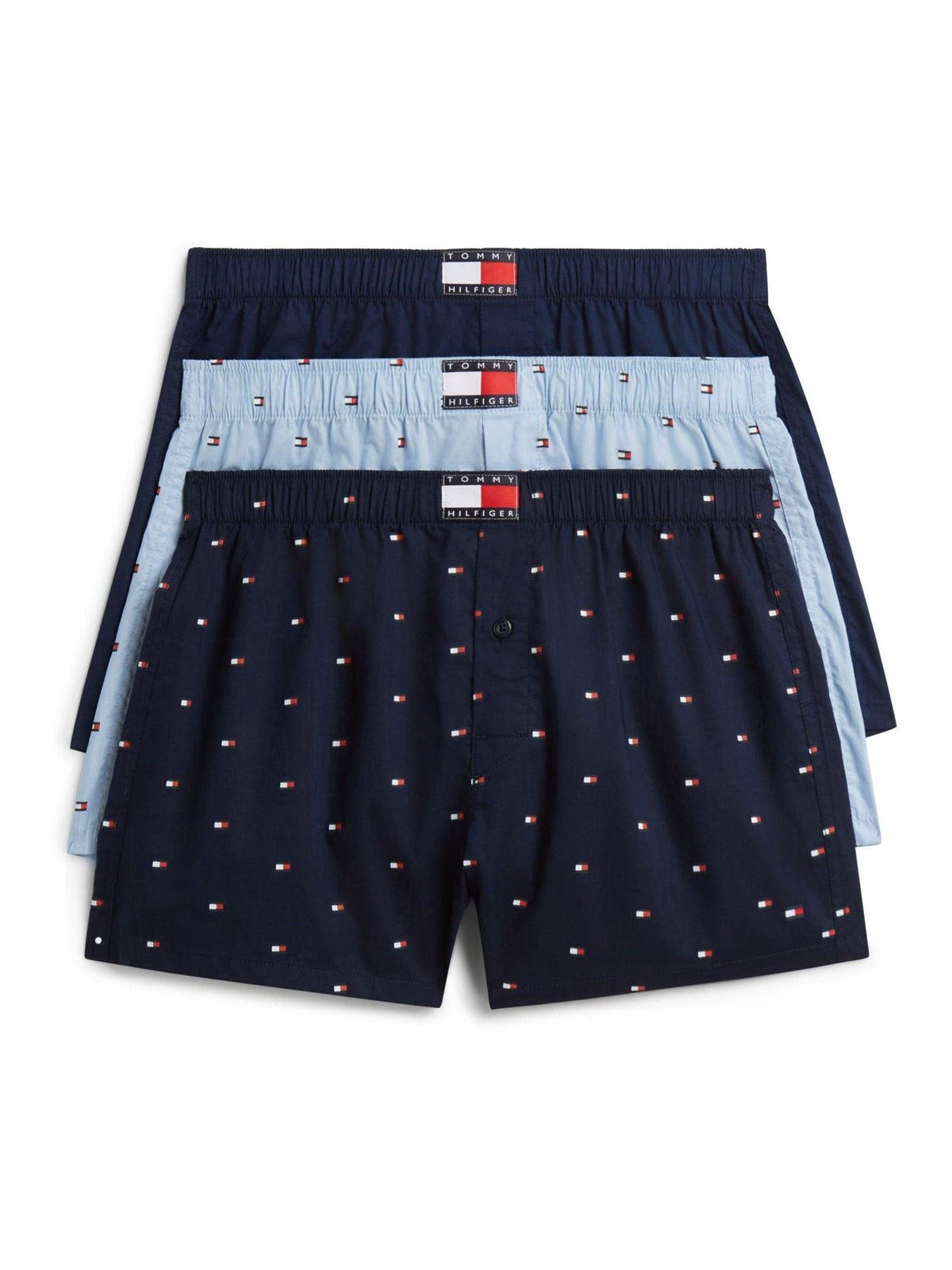Dsiney Kidz - Tommy Hilfiger Blue Heritage Print Woven Boxer Shorts 3 Pack image 1