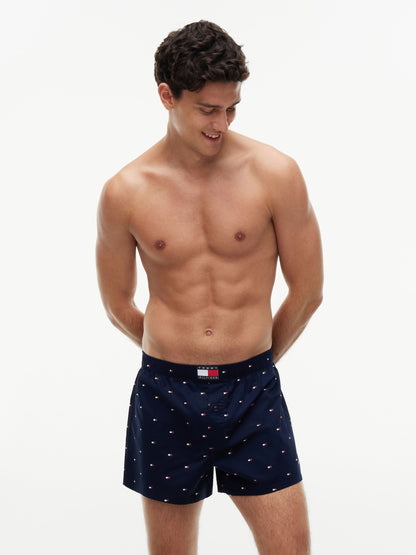 Dsiney Kidz - Tommy Hilfiger Blue Heritage Print Woven Boxer Shorts 3 Pack image 2