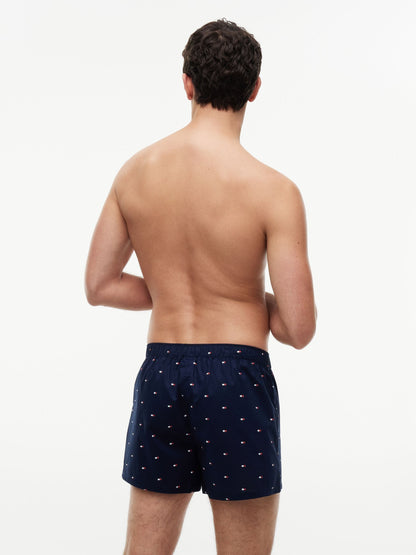 Dsiney Kidz - Tommy Hilfiger Blue Heritage Print Woven Boxer Shorts 3 Pack image 3