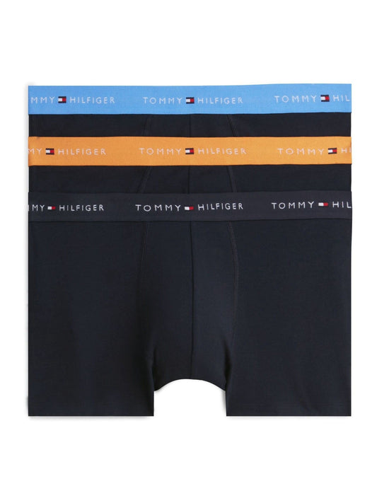 Dsiney Kidz - Tommy Hilfiger Orange Signature Logo Contrast Waistband Trunks 3 Pack image 1