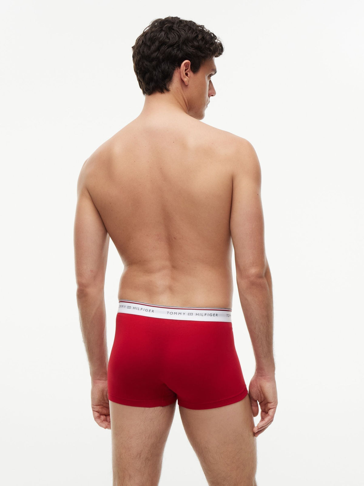 Dsiney Kidz - Tommy Hilfiger Red Global Stripe Logo Waistband Trunks 3 Pack image 3