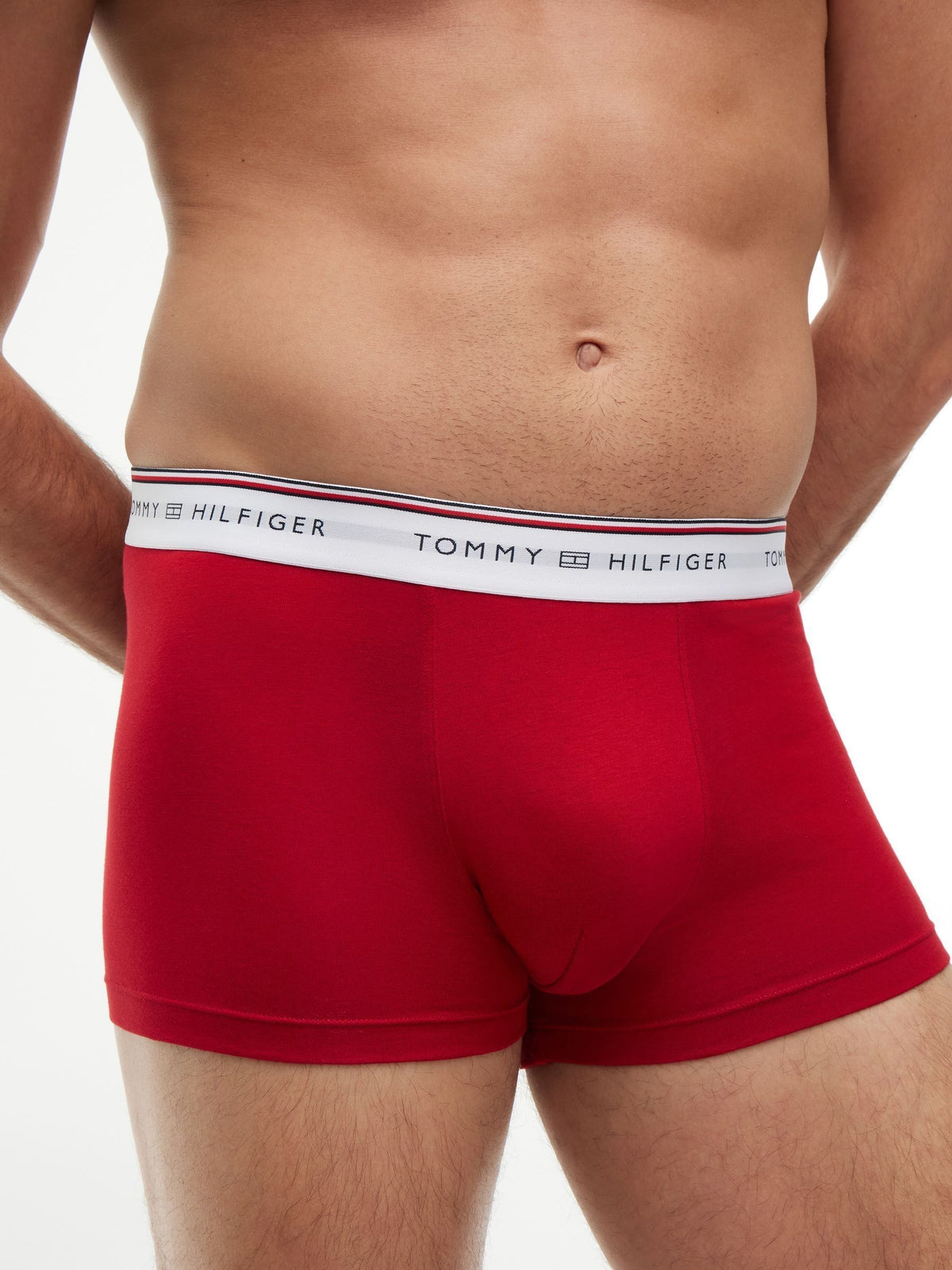 Dsiney Kidz - Tommy Hilfiger Red Global Stripe Logo Waistband Trunks 3 Pack image 5