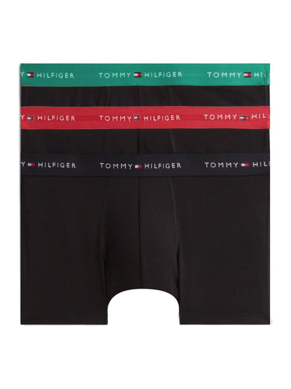 Dsiney Kidz - Tommy Hilfiger Green Signature Logo Contrast Waistband Trunks 3 Pack image 1