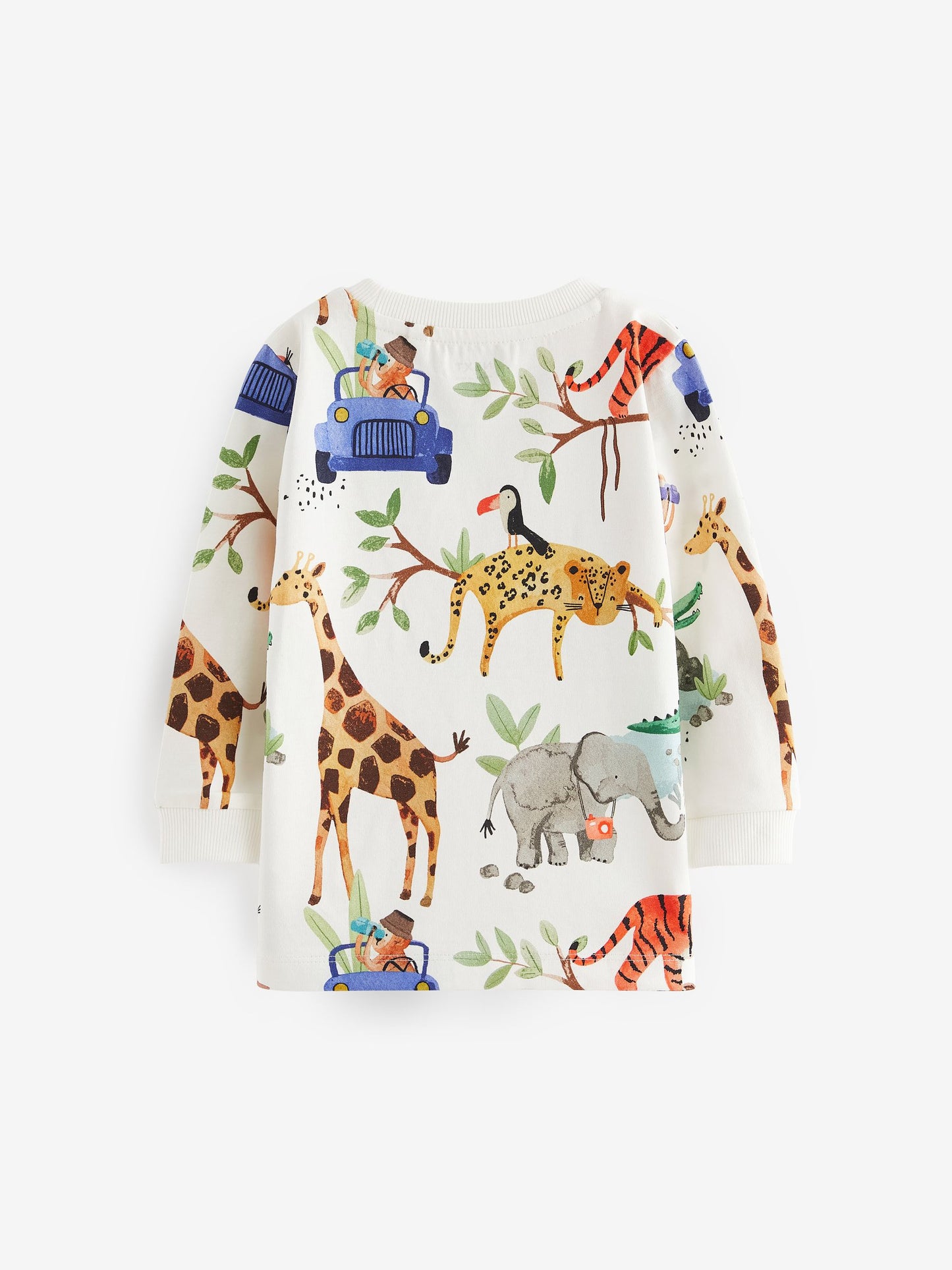 Blue/Yellow Safari Long Sleeve Animal Print Character T-Shirts 3 Pack (3mths-7yrs) image 5