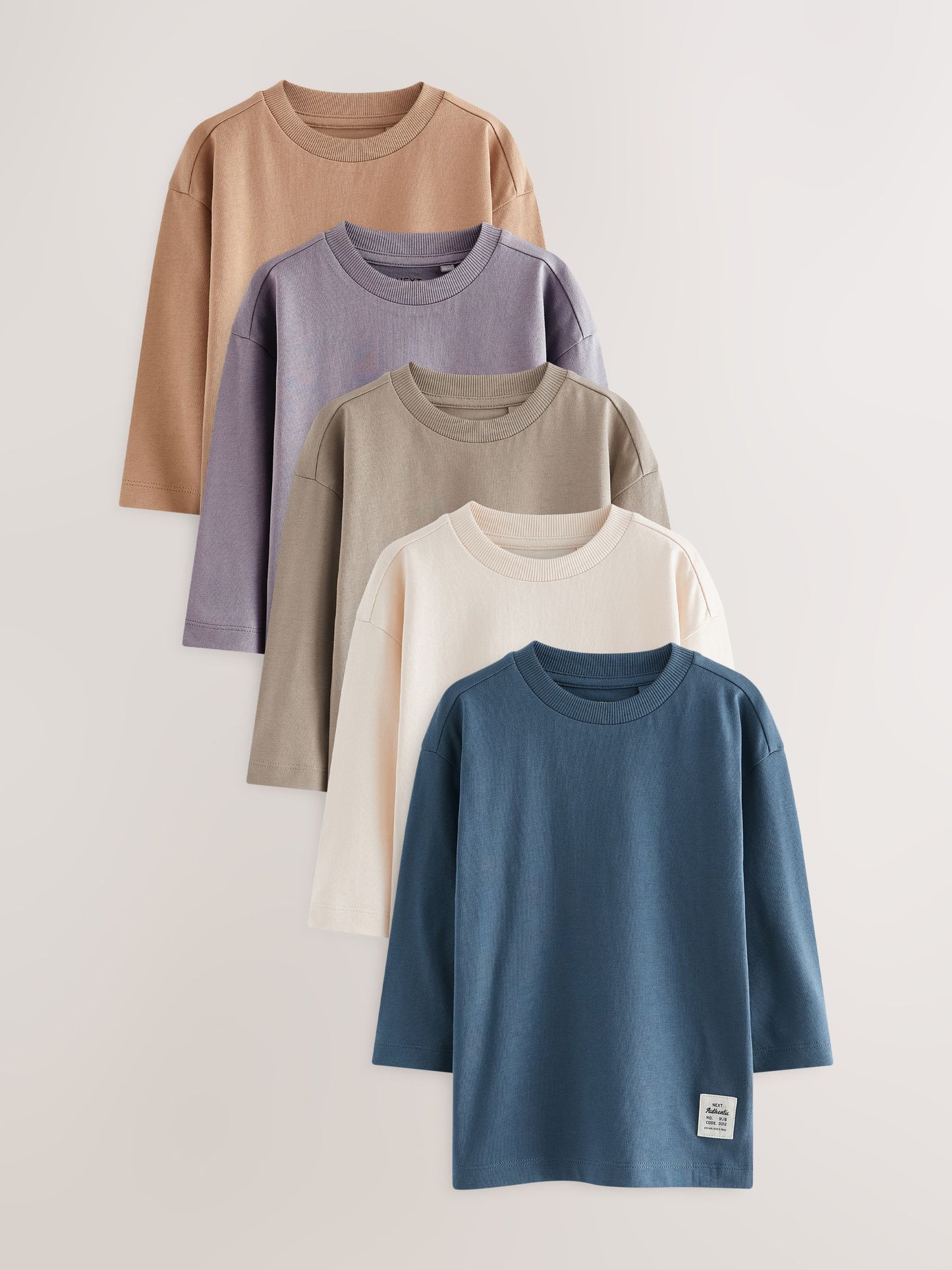 Multi Plain Long Sleeve T-Shirts 5 Pack (3mths-7yrs) image 1
