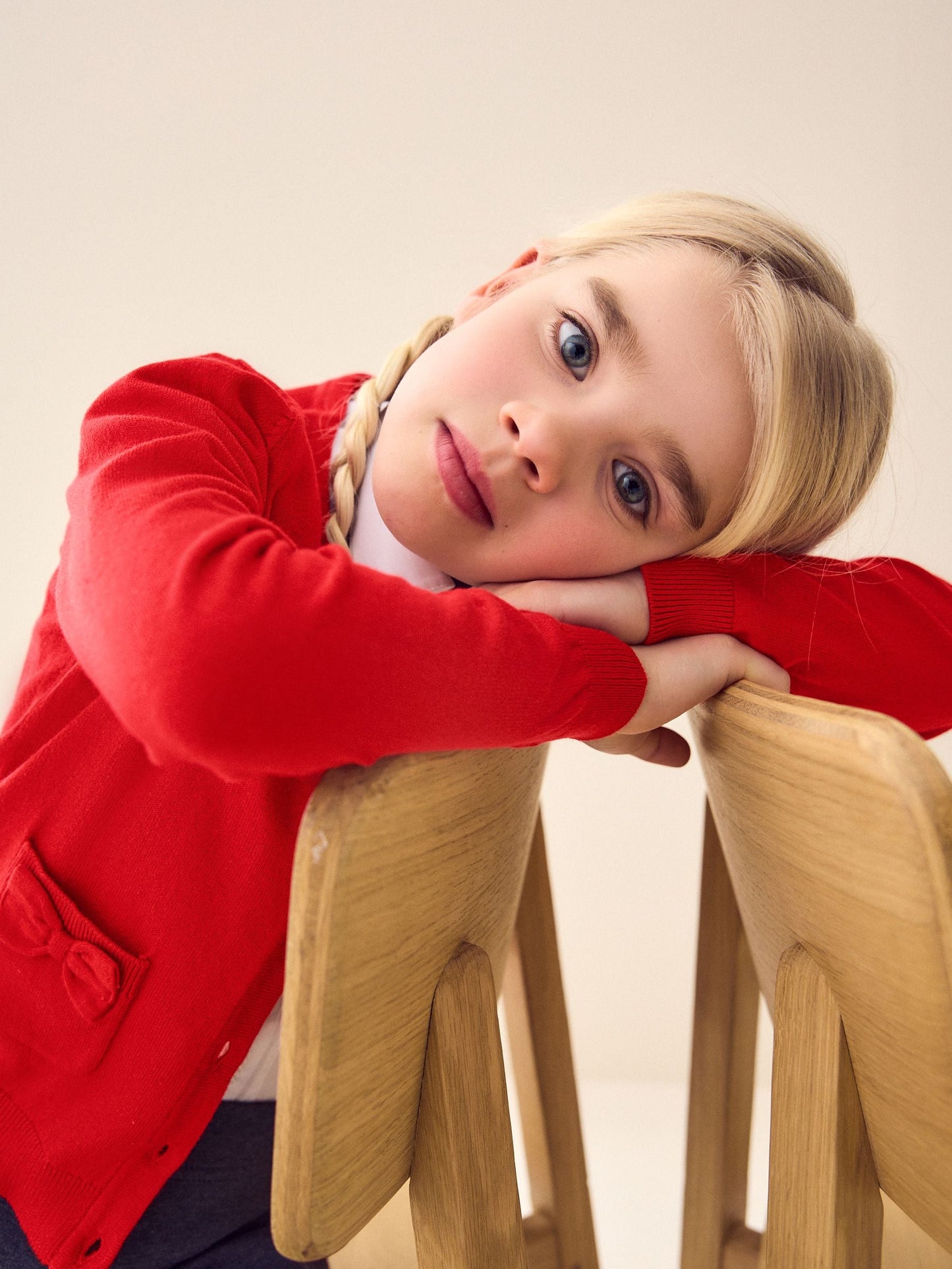 Dsiney Kidz - Red Cotton Rich Bow Pocket School Cardigan (3-16yrs) image 2