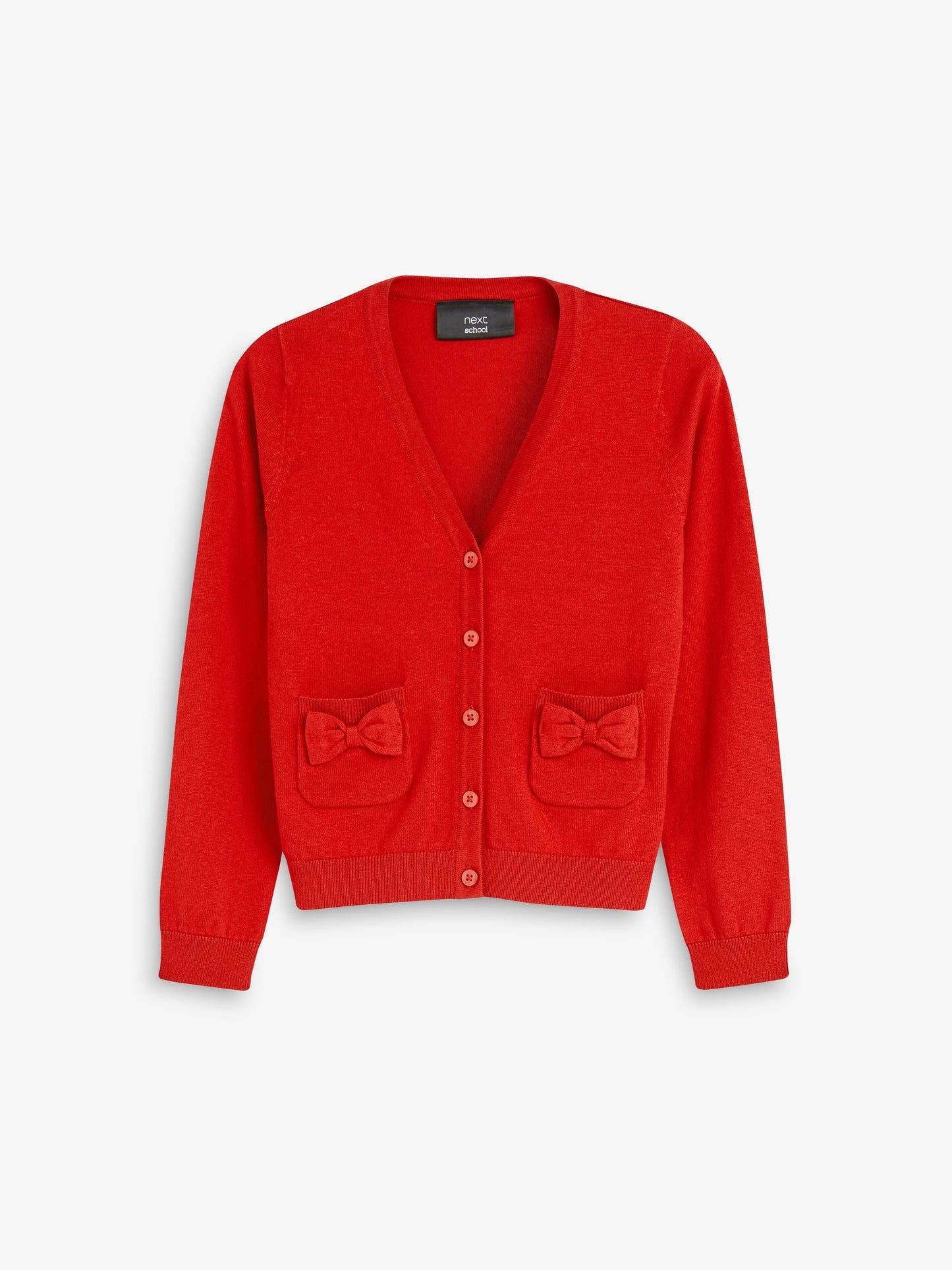Dsiney Kidz - Red Cotton Rich Bow Pocket School Cardigan (3-16yrs) image 7