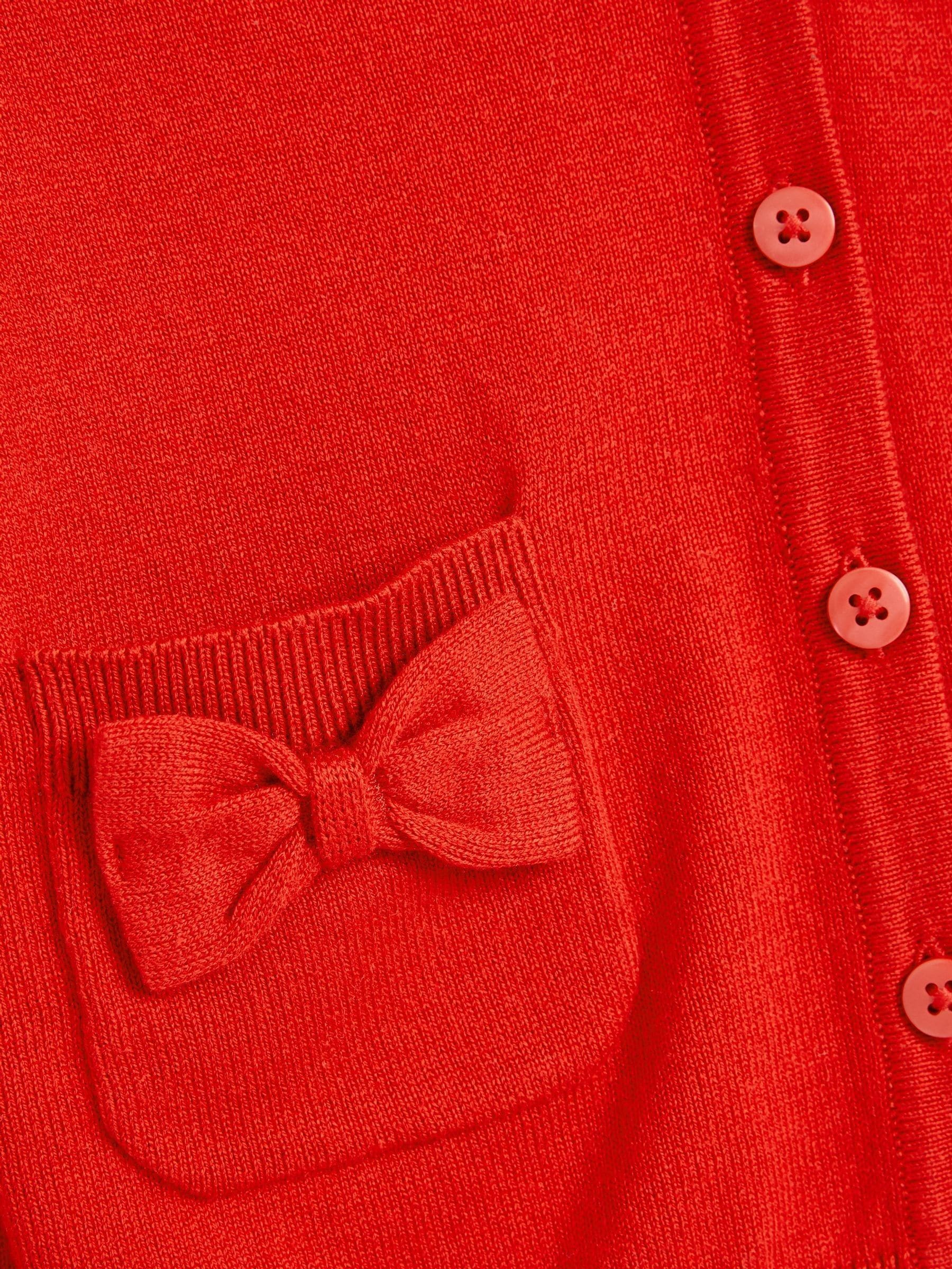 Dsiney Kidz - Red Cotton Rich Bow Pocket School Cardigan (3-16yrs) image 9