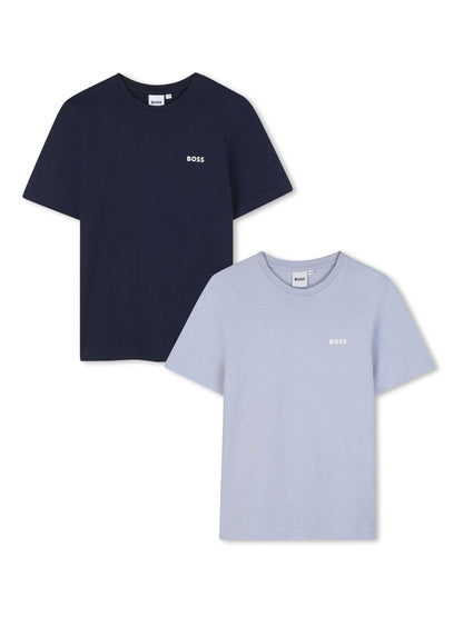 Dsiney Kidz - BOSS Navy Blue/Blue Chest Logo T-Shirts 2 Pack image 1